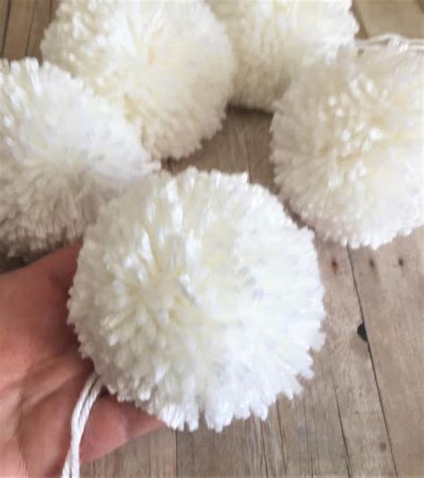 big white pom poms|4 inch white pom poms.